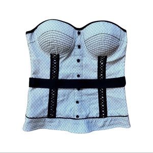 Charlotte Russe Bustier White Black Size XS